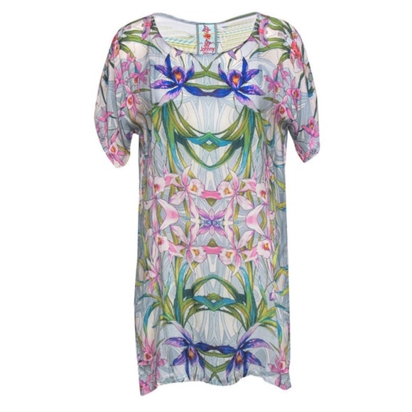 Johnny Was - Multicolored Floral Print Dress Tunic (2) - Picture 1 of 5